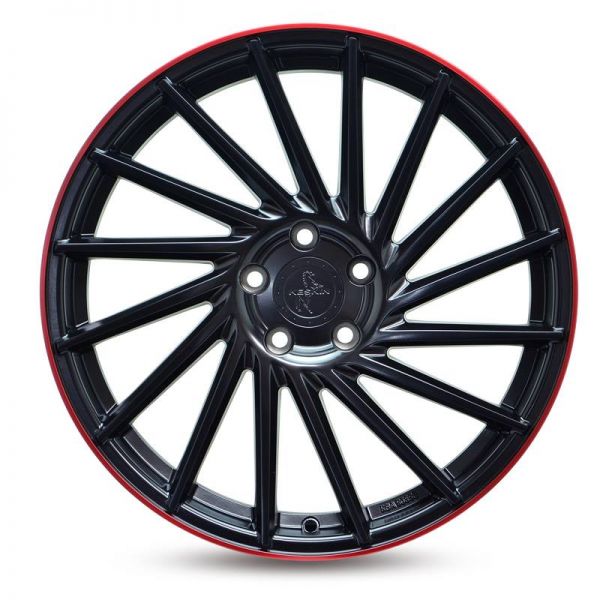 Keskin • KT17 8,5 x 19'' ET45 5/112 • MATT BLACK RED LIP